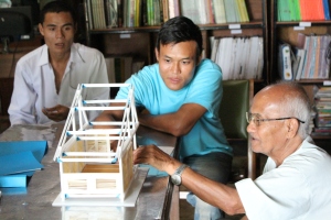 Consultation of School Design with Kwe Ka Baung Headmaster, Mahn Bala Sein