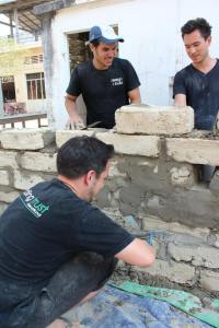 Team build adobe wall